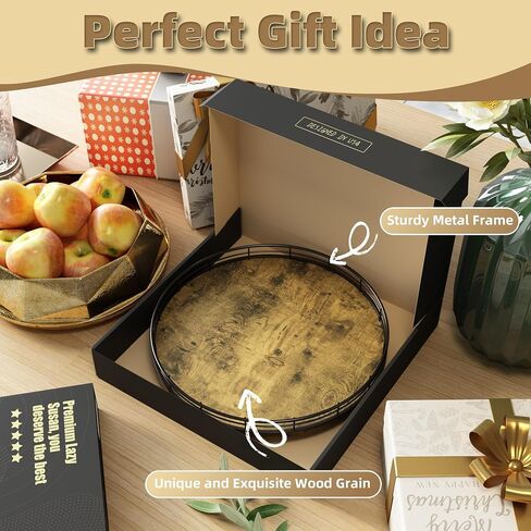 Lazy Susan Turntable Organizer for Table Top ، 12 '' Round Wooden Lazy Susan for Kinivert Kitchen Confertop Pantry Coffee Coffee Table for abuttics tofction in Saudi Arabia