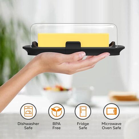 Pisol Large Butter Dish with Lid for Countertop and Fridge Refrigerator Door Shelf, Airtight 250g Butter Keeper for East Coast/West Coast/European/Kerrygold Butter/French Butter/Cream Cheese in Saudi Arabia