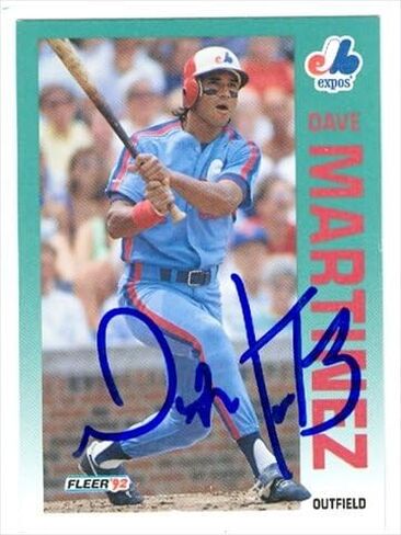 Autograph Warehouse 39066 Dave Martinez Autographed Baseball Card Montreal Expos 1992 Fleer No. 485 in Saudi Arabia