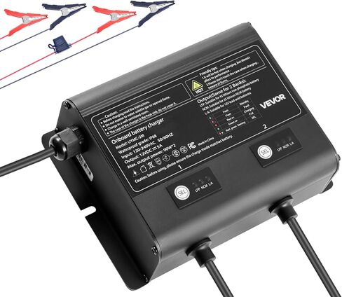 شاحن البطارية البحرية Vevor ، 1-Bank ، 5A 12V على متن الشاحن على متن القوارب ، شاحن بطارية ذكي على IP68 IP68 in Kuwait