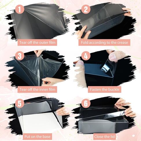Maxdot 10 PCS صناديق كعكة طويلة شفافة 12 "× 12" × 14 "صندوق كعكة صافٍ كبير مع حاملة كعكة زفاف حاملة زفاف صناديق هدايا واضحة لعرض حلوى عيد ميلاد الحفلات (البيج) in Kuwait