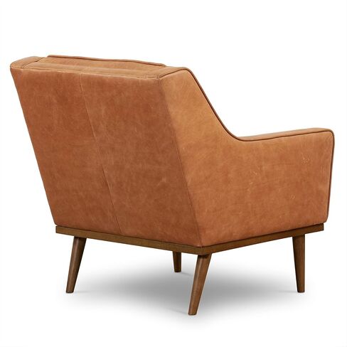 POLY & BARK Bo Lounge Chair in Full-Grain Pure-Aniline Italian Leather, Cognac Tan in Kuwait