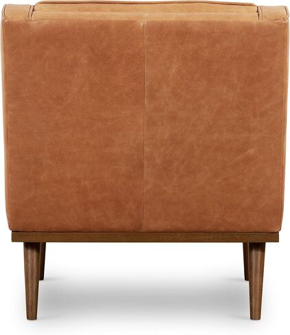 POLY & BARK Bo Lounge Chair in Full-Grain Pure-Aniline Italian Leather, Cognac Tan in Kuwait