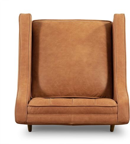 POLY & BARK Bo Lounge Chair in Full-Grain Pure-Aniline Italian Leather, Cognac Tan in Kuwait