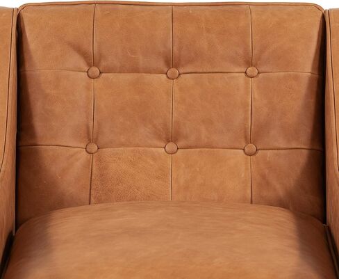 POLY & BARK Bo Lounge Chair in Full-Grain Pure-Aniline Italian Leather, Cognac Tan in Kuwait