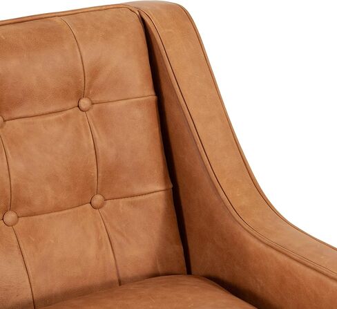 POLY & BARK Bo Lounge Chair in Full-Grain Pure-Aniline Italian Leather, Cognac Tan in Kuwait