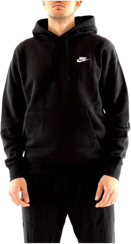 Nike Men's Sportswear Club Pullover Hoodie, Black/Black/White, X-Large in Saudi Arabia
