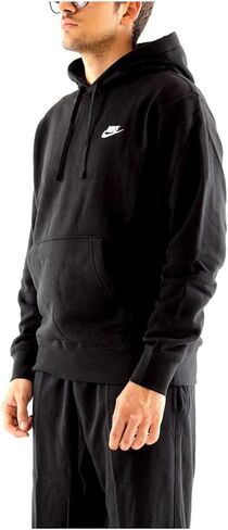 Nike Men's Sportswear Club Pullover Hoodie, Black/Black/White, X-Large in Saudi Arabia