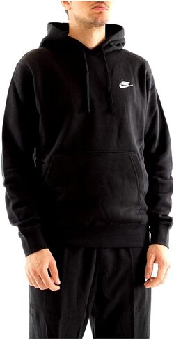 Nike Men's Sportswear Club Pullover Hoodie, Black/Black/White, X-Large in Saudi Arabia