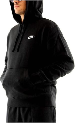 Nike Men's Sportswear Club Pullover Hoodie, Black/Black/White, X-Large in Saudi Arabia