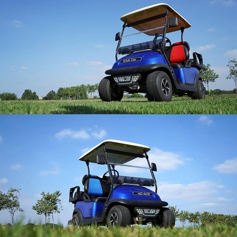 XUANYUDG0769 Golf Cart Seat Covers for Club Car Precedent Onward Tempo OEM Ordinary Seat Cushion Front Sets, Vinyl Leather Made Adjustable Straps and Retractable Buckle/No Stapler Required in Kuwait