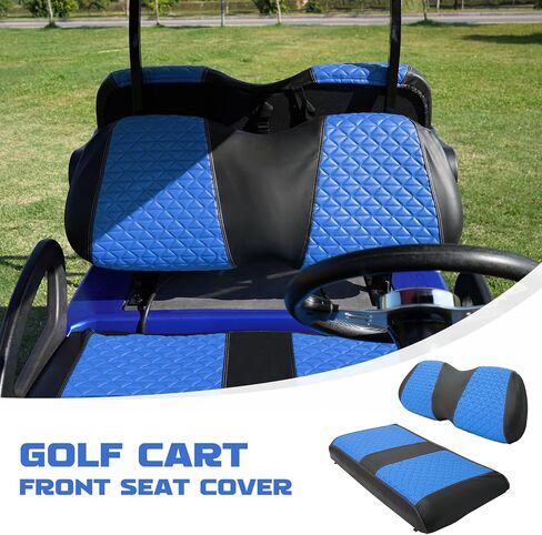 XUANYUDG0769 Golf Cart Seat Covers for Club Car Precedent Onward Tempo OEM Ordinary Seat Cushion Front Sets, Vinyl Leather Made Adjustable Straps and Retractable Buckle/No Stapler Required in Kuwait
