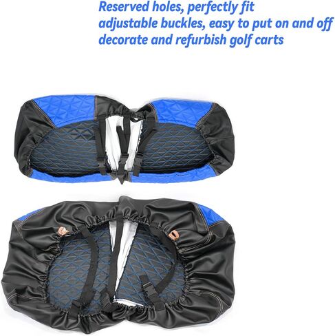 XUANYUDG0769 Golf Cart Seat Covers for Club Car Precedent Onward Tempo OEM Ordinary Seat Cushion Front Sets, Vinyl Leather Made Adjustable Straps and Retractable Buckle/No Stapler Required in Kuwait
