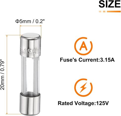 HARFINGTON 30pcs Fuses 1.25A 125 Volt Fast Blow Glass Fuse F1.25AL250V 5x20mm Fast Acting Fuses for Christmas Light Electrical Systems Microwave Ovens TVs Fans Lights Oven in Saudi Arabia