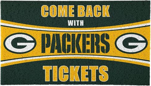 فريق الرياضة الأمريكية NFL Green Bay Packers | المدخل الداخلي والخارجي | 28 × 16 بوصة | غير الانزلاق | ترحيب الحصير | Muddy Dog Paws | مدخل الباب الأمامي ديكور in Kuwait