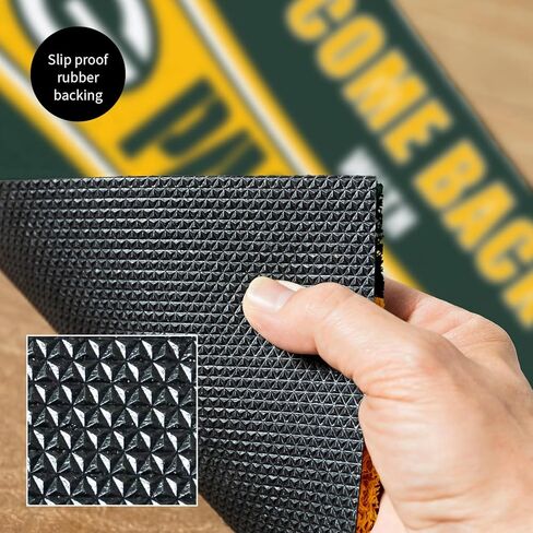 فريق الرياضة الأمريكية NFL Green Bay Packers | المدخل الداخلي والخارجي | 28 × 16 بوصة | غير الانزلاق | ترحيب الحصير | Muddy Dog Paws | مدخل الباب الأمامي ديكور in Kuwait