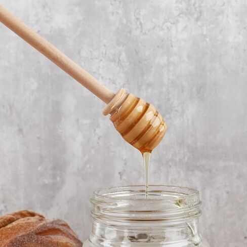 DESIOLE 4Pcs Wooden Honey Dipper Sticks, 6.3 Inch Honey Comb Stick, Mini Honey Mixing Stirrer Spoon for Honey Jar Dispense Drizzle Honey Wedding Party in Saudi Arabia