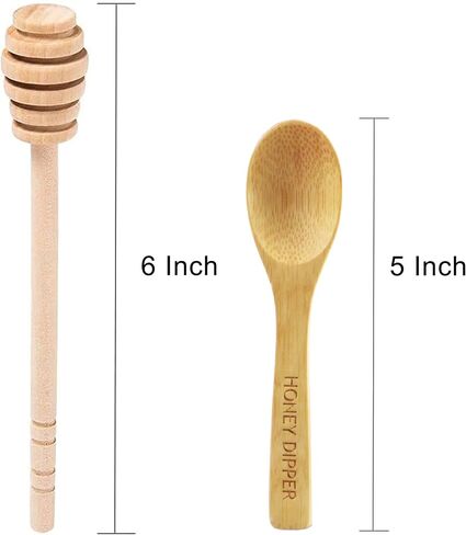 DESIOLE 4Pcs Wooden Honey Dipper Sticks, 6.3 Inch Honey Comb Stick, Mini Honey Mixing Stirrer Spoon for Honey Jar Dispense Drizzle Honey Wedding Party in Saudi Arabia