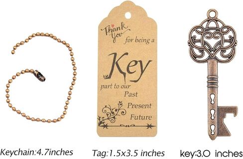 Makhry 52pcs Key Bottle Opener with Keychain and Thank You Tags personalized wedding favors for guests gifts (Antique Silver) in Kuwait