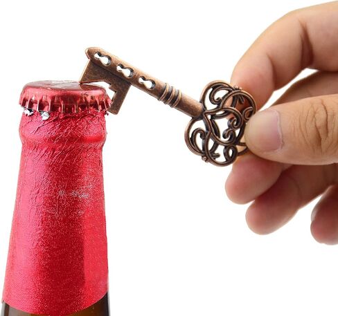 Makhry 52pcs Key Bottle Opener with Keychain and Thank You Tags personalized wedding favors for guests gifts (Antique Silver) in Kuwait