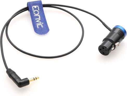 كابل صوت Eonvic Low-profile XLR 3 PIN الزاوية اليمنى للإناث للميكروفون Boya إلى مقبس صغير 3.5 ملم لـ Red Komodo DSMC2 Epic/Scalet Camera (Red) in Kuwait