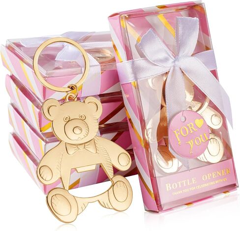 Baby bottle Opener Baby Shower Party Gift Bottle Opener Cute Bear Shape Bottle Opener Guest Wedding Party Gift Back Children's Birthday Party decoration（white 24/packs） in Kuwait