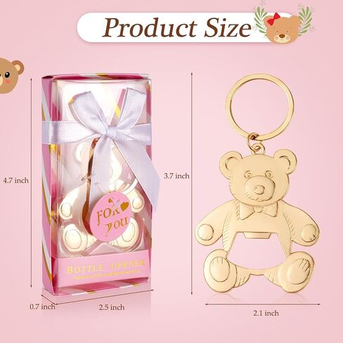 Baby bottle Opener Baby Shower Party Gift Bottle Opener Cute Bear Shape Bottle Opener Guest Wedding Party Gift Back Children's Birthday Party decoration（white 24/packs） in Kuwait