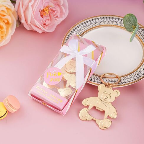 Baby bottle Opener Baby Shower Party Gift Bottle Opener Cute Bear Shape Bottle Opener Guest Wedding Party Gift Back Children's Birthday Party decoration（white 24/packs） in Kuwait