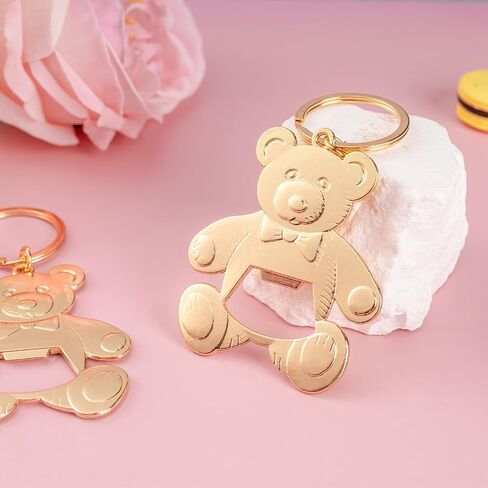 Baby bottle Opener Baby Shower Party Gift Bottle Opener Cute Bear Shape Bottle Opener Guest Wedding Party Gift Back Children's Birthday Party decoration（white 24/packs） in Kuwait