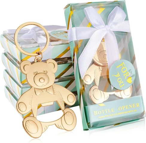 Baby bottle Opener Baby Shower Party Gift Bottle Opener Cute Bear Shape Bottle Opener Guest Wedding Party Gift Back Children's Birthday Party decoration（white 24/packs） in Kuwait