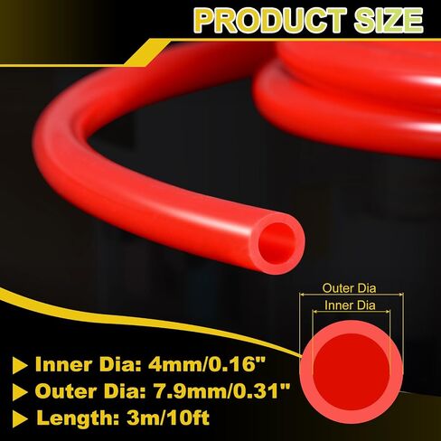 METALLIXITY Silicon Tubing(4mm ID x 6.4mm OD x 1 m), Pure Silicone Hoses High Temp - for Printer, Hot Water Dispenser, Engine, Brewing, Fish Tank Air Pump, Pump Transfer, Blue in Saudi Arabia