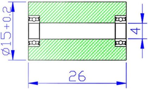 منتجات نقل الطاقة PU MR84 محمل لآلة الرسم 4x15x26mm PU بكرة بكرة مع محامل اثنين in Saudi Arabia