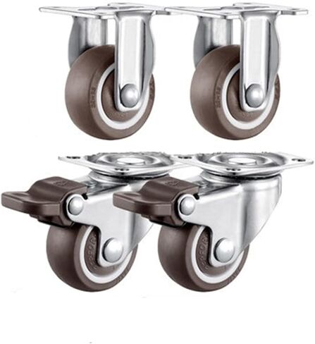 4 Pieces 3 inch TPR Swivel casters Heavy Duty with Safety Double casters with Brakes noiseless Lockable Wheels(Type 5,2.5 inch) in Saudi Arabia