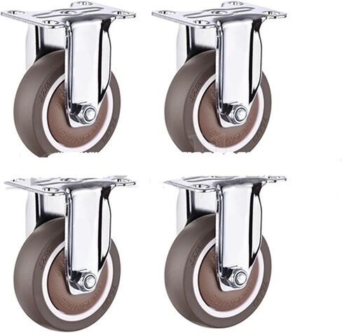 4 Pieces 3 inch TPR Swivel casters Heavy Duty with Safety Double casters with Brakes noiseless Lockable Wheels(Type 5,2.5 inch) in Saudi Arabia