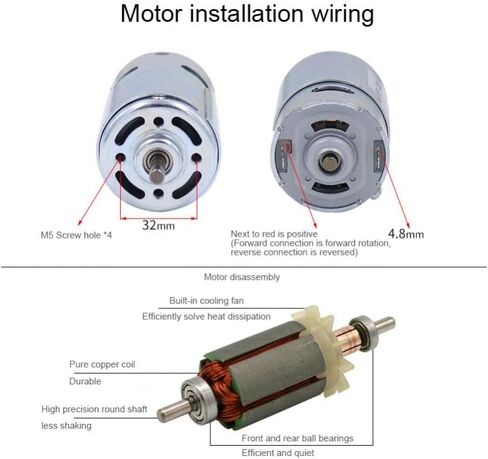 997 DC Motor 12-36V 18000RPM Large Torque Micro Motor with Double Ball Bearing for Electric Drill Power Tools(4500-13500RPM) in Saudi Arabia