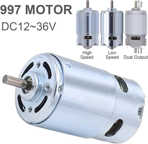 997 DC Motor 12-36V 18000RPM Large Torque Micro Motor with Double Ball Bearing for Electric Drill Power Tools(4500-13500RPM) in Saudi Arabia