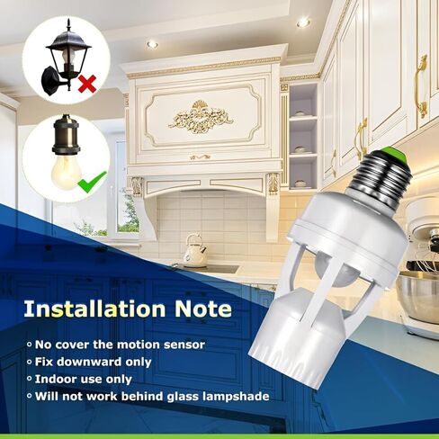 PIR Motion Sensor Light Socket المسمار الذكي في منفذ المصباح الكهربائي متوافق مع E26/E27 Motion Motion Actived Holder Adapter التحكم التلقائي لغرفة تخزين المرآب (4Pack) in Saudi Arabia