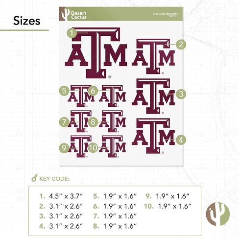 Desert Cactus Texas A&M University Sticker Aggies Tamu Vinyl Scal in Saudi Arabia