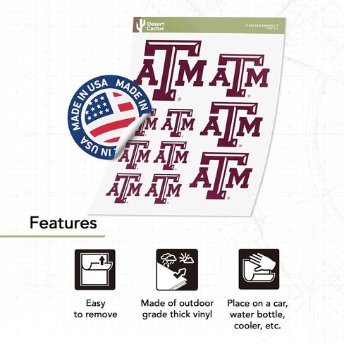 Desert Cactus Texas A&M University Sticker Aggies Tamu Vinyl Scal in Saudi Arabia