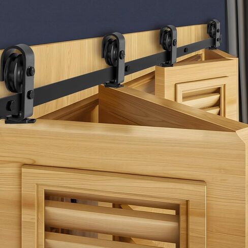 VEVOR 64 "BI-Folding Barn Door Hardware Track Track ، أجهزة الأبواب المنزلق ذات الأطراف ذات الأطراف الشديدة ، بسلاسة ، بسلاسة ، ثقيلة ، سهلة التثبيت ، لأربعة 15 بوصة للأبواب BAINDRY BANUNDY BANDRY [لا باب] in Saudi Arabia