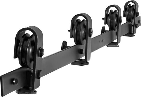 VEVOR 64 "BI-Folding Barn Door Hardware Track Track ، أجهزة الأبواب المنزلق ذات الأطراف ذات الأطراف الشديدة ، بسلاسة ، بسلاسة ، ثقيلة ، سهلة التثبيت ، لأربعة 15 بوصة للأبواب BAINDRY BANUNDY BANDRY [لا باب] in Saudi Arabia