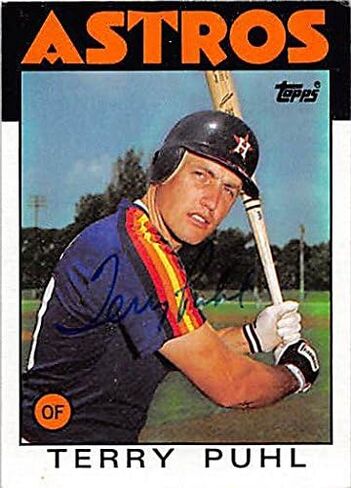 توقيع 122944 هيوستن أستروس 1986 Topps No. 763 Terry Puhl بطاقة البيسبول in Kuwait