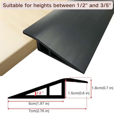 1/2 "~ 3/5" منحدرات عتبة الارتفاع للمداخل ، عتبة المطاط ، شريط انتقال الأرضية لاصق ، عتبة الباب ، منحدر كرسي متحرك (39 بوصة ، خشب أصفر) in Kuwait