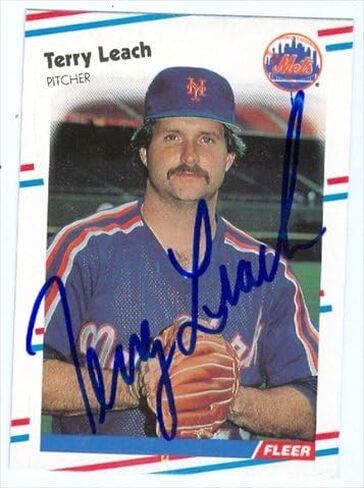 مستودع توقيعه 35666 Terry Leach Card Baseball Card New York Mets 1988 Fleer Baseball Card No. 139 in Kuwait