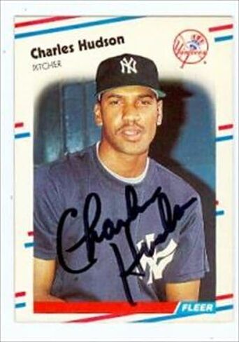 Autograph Warehouse 41687 Charles Hudson Autographed Baseball Card New York Yankees 1988 Fleer No. 210 in Saudi Arabia