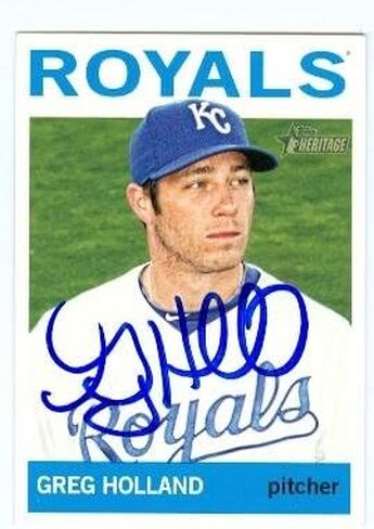 Autograph Warehouse 101125 Greg Holland Autographed Baseball Card Kansas City Royals 2013 Topps Heritage No. 369 in Saudi Arabia