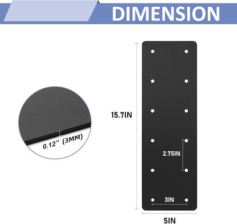 4 حزمة 15.7 "× 5" صفيحة فولاذية مستقيمة ، لوحة إصلاح شديدة التحمل ، post to beam connectors قوس الإصلاح ، حزام الشكل ، أقواس العريشة للخشب 6x6 6x8 الخشب in Kuwait