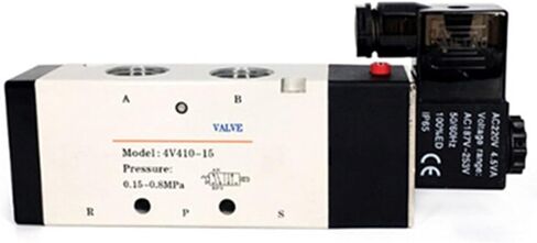 Solenoid Valve 4V400 Series (5/2،5/3 Way) 4v410 4v420 4v430 220v 110v 24v 12v terminal/gromet نوع الملف اللولبي/المزدوج (4v430e-15 (grommet) ، AC 110V) in Saudi Arabia