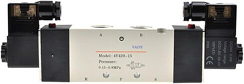 Solenoid Valve 4V400 Series (5/2،5/3 Way) 4v410 4v420 4v430 220v 110v 24v 12v terminal/gromet نوع الملف اللولبي/المزدوج (4v430e-15 (grommet) ، AC 110V) in Saudi Arabia