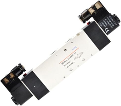 Solenoid Valve 4V400 Series (5/2،5/3 Way) 4v410 4v420 4v430 220v 110v 24v 12v terminal/gromet نوع الملف اللولبي/المزدوج (4v430e-15 (grommet) ، AC 110V) in Saudi Arabia